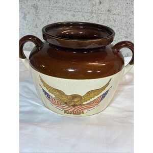 VTG McCoy Spirit of 76 Carved Wooden Eagle USA Cookie Jar Bean Pot No Lid